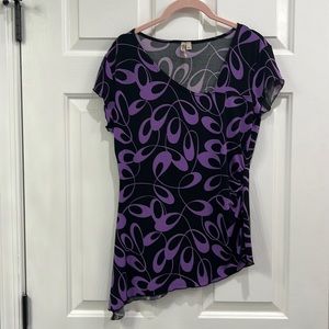 Purple & Black Blouse
